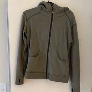 Light Olive Green Full Zip Scuba Hoodie from Lululemon